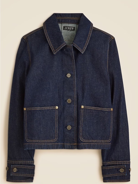 J. Crew Jackets & Blazers - J. Crew Denim Barn Jacket Cropped in Denim Rinse Women's Size Large